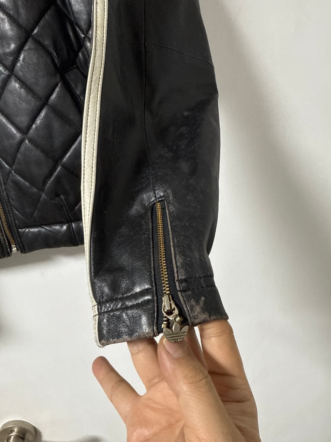 빈티지 아디다스 삼선 양가죽 크롭누빔자켓 상품이미지7