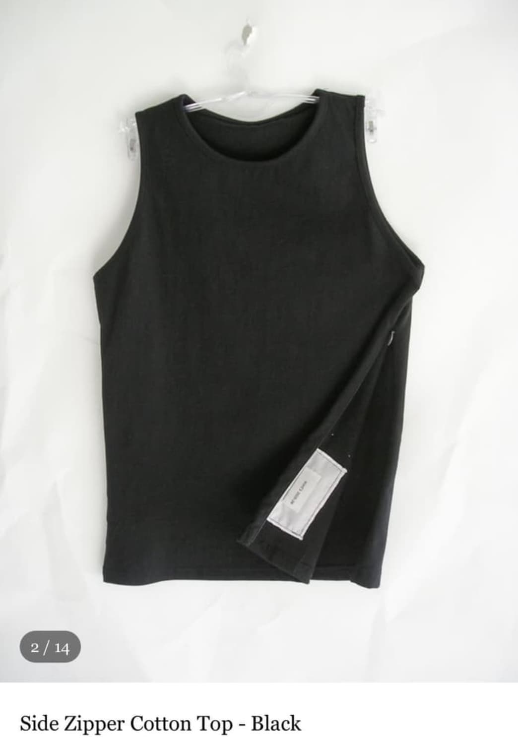 에옹쓰 Side Zipper Cotton Top 블랙 상품이미지1