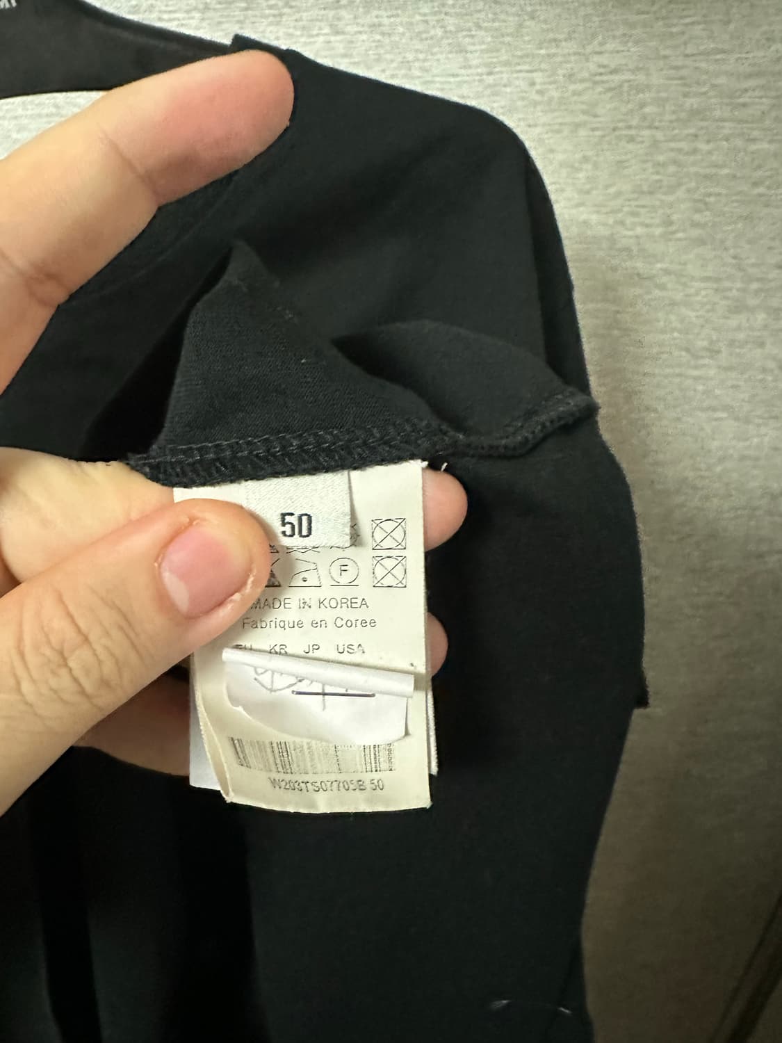우영미 백로고 반팔 블랙 (50) 상품이미지3
