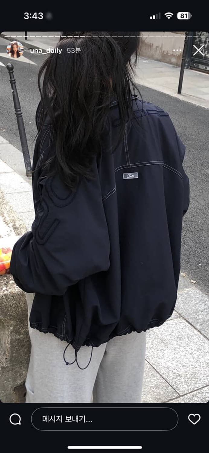 (새상품) foeto 포에토 나일론 점퍼 네이비 상품이미지3