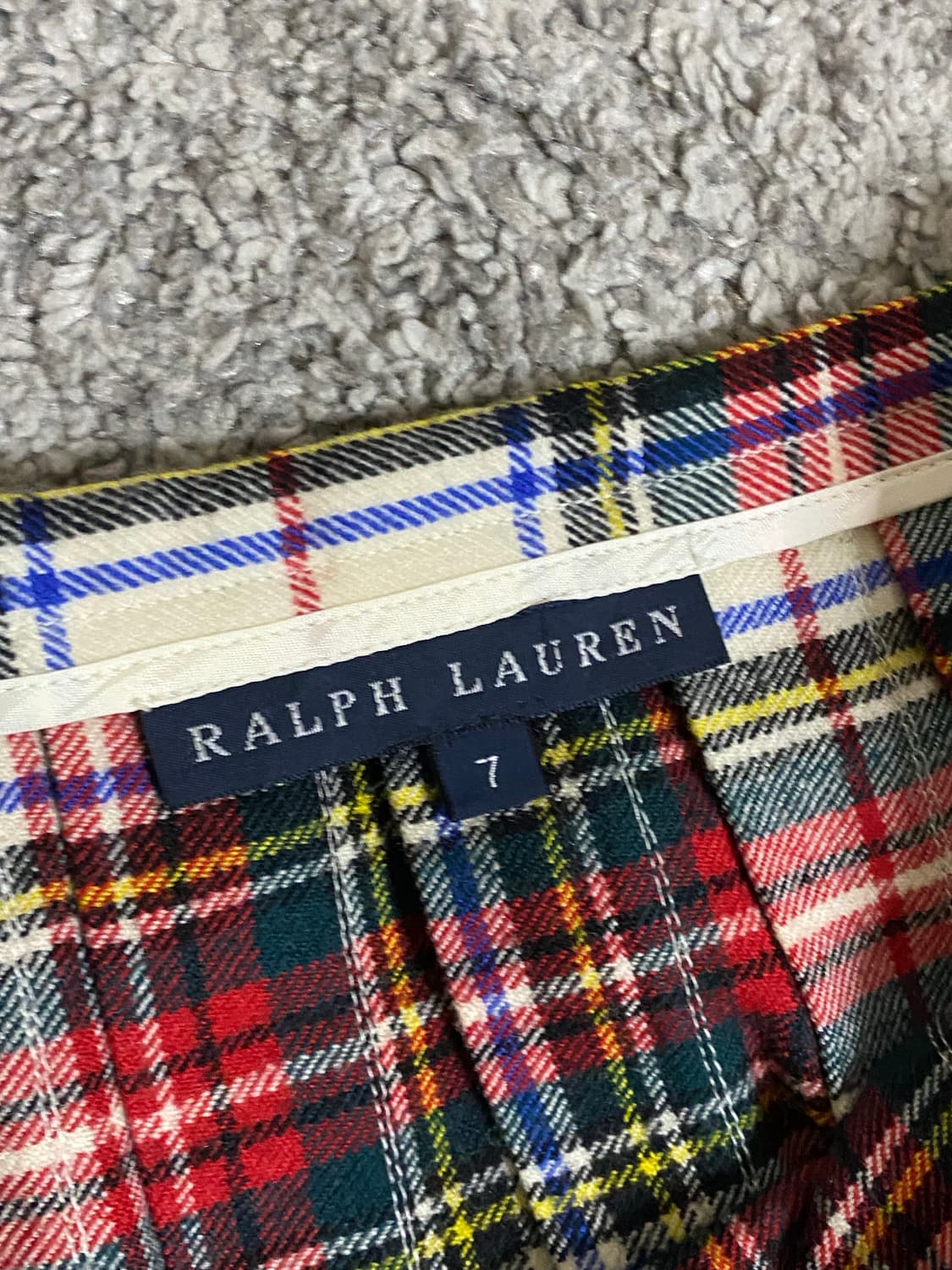 랄프로렌 체크 플리츠 랩 스커트 상품이미지2