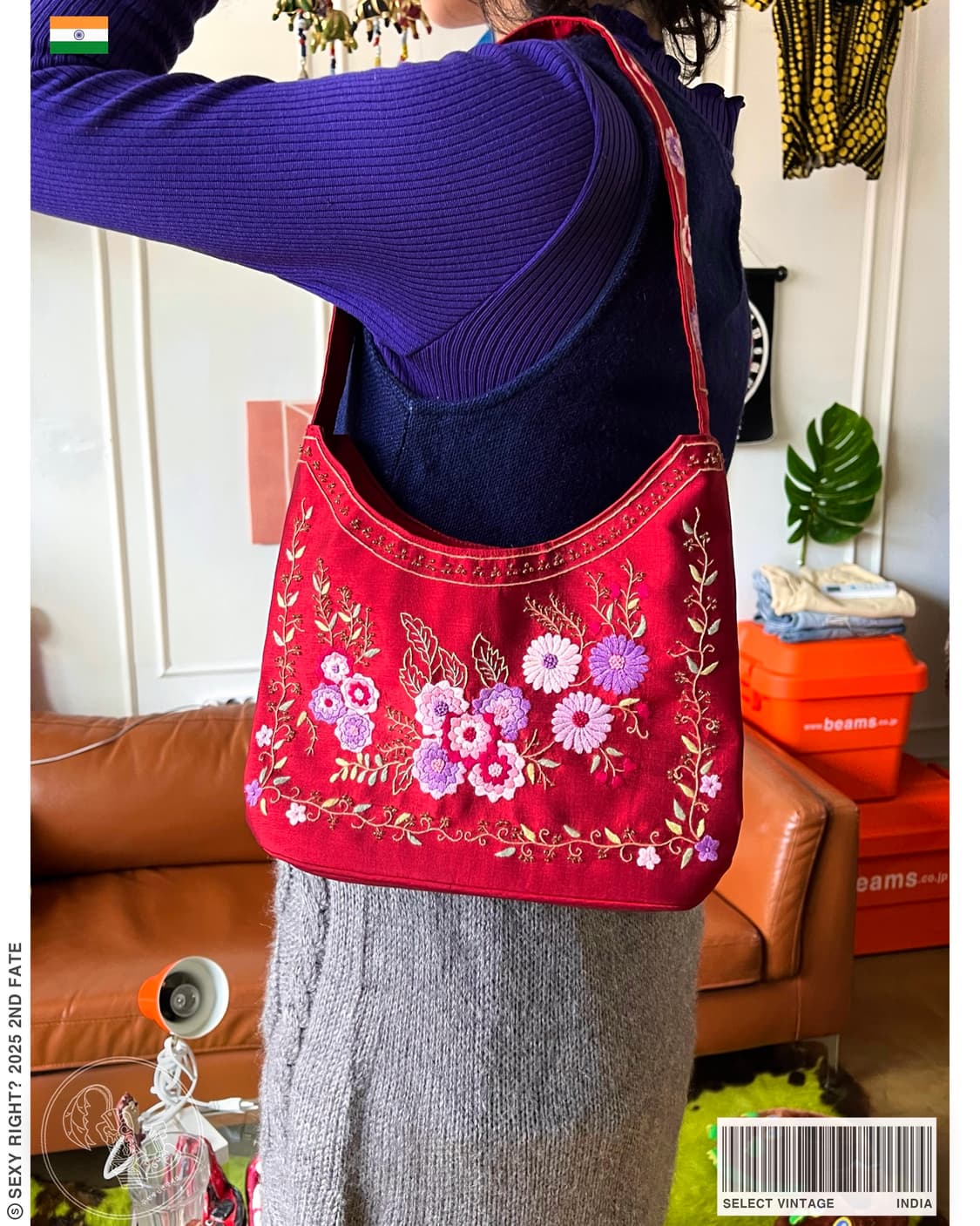 Indian Floral Embroidery Shoulder Bag 상품이미지1