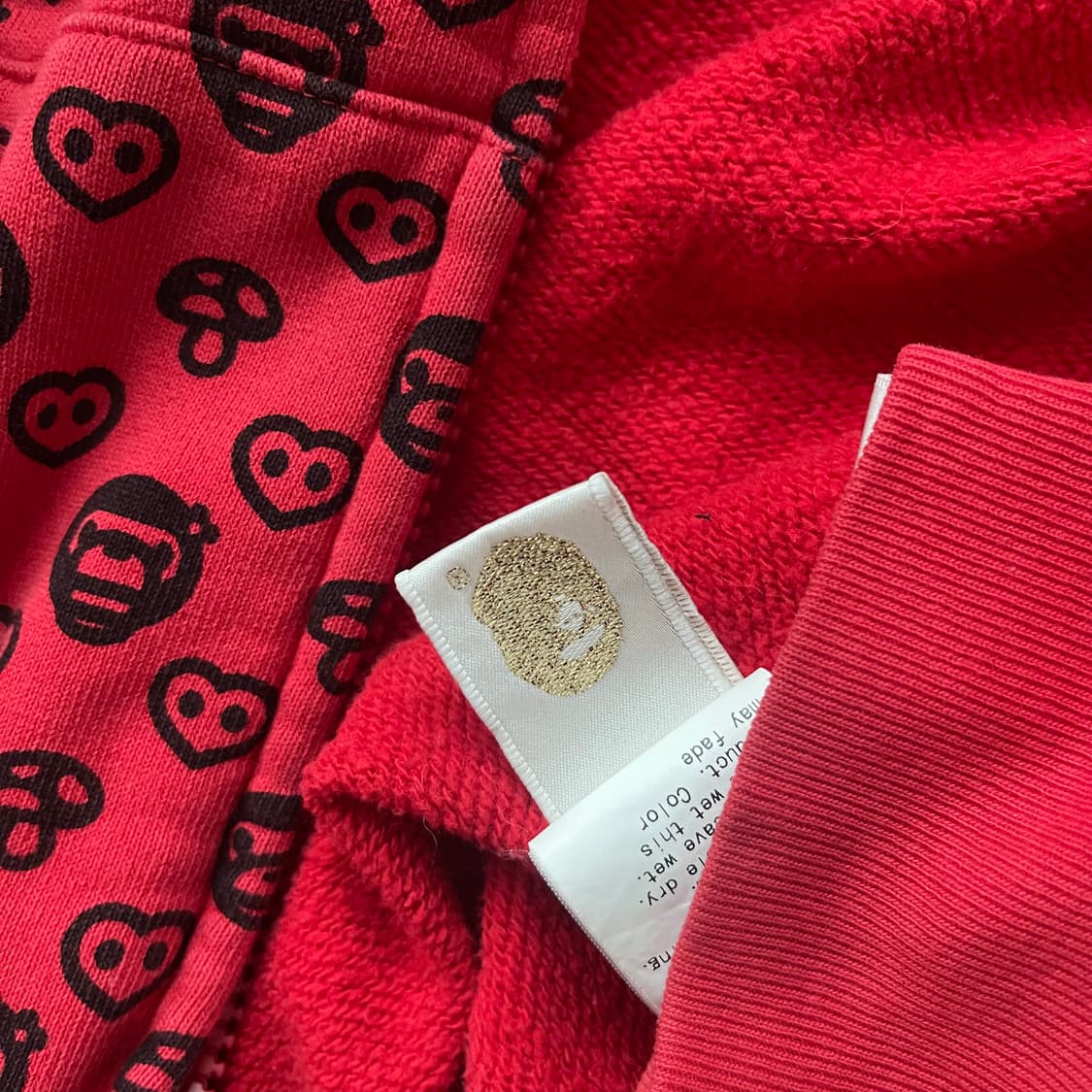 Bape 베이프 레드 미니 베이비 마일로 모노그램 투웨이 후드집업 (M) 상품이미지4