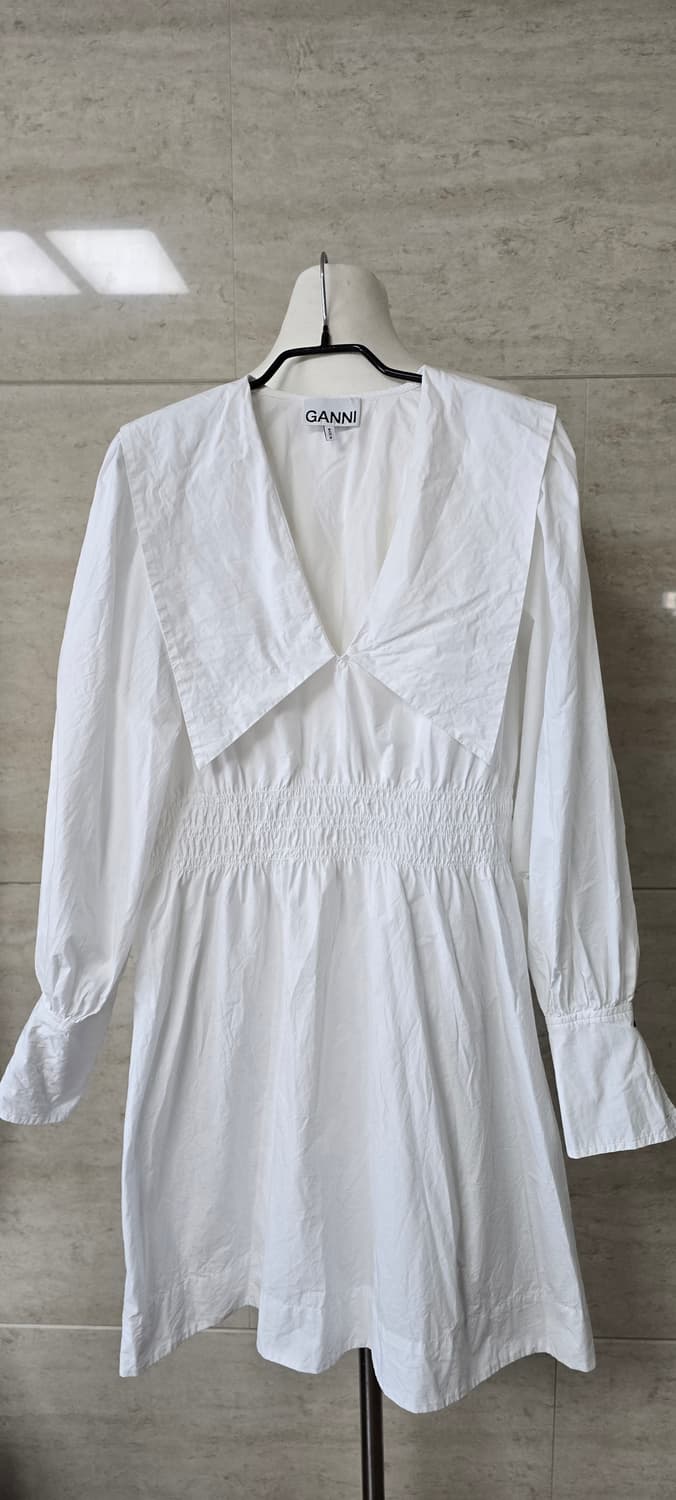 GANNI 가니 포플린 여성 화이트 원피스 상품이미지3