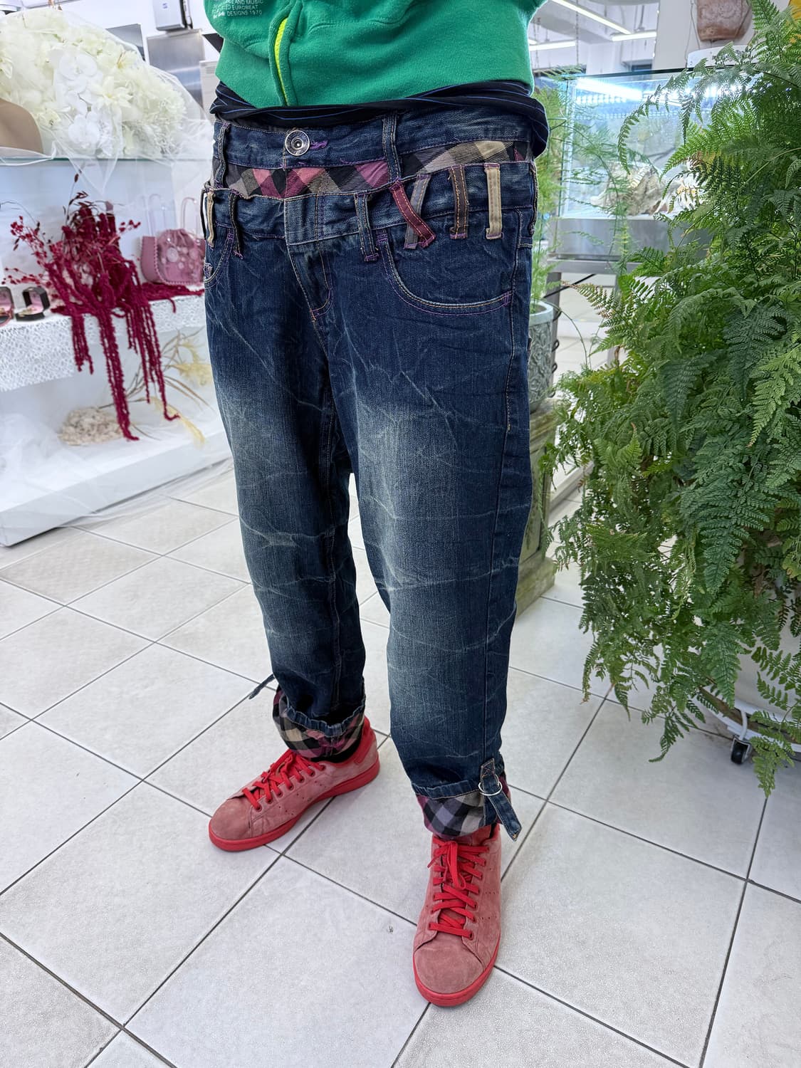 double waist washed jeans 상품이미지6