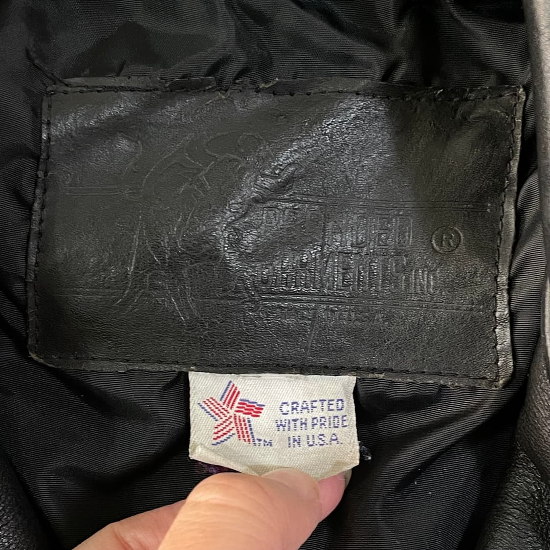 브랜디드 가죽 라이더 자켓 상품이미지5