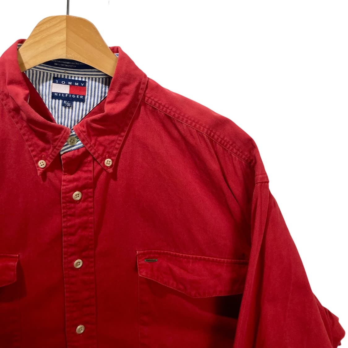 타미힐피거 90’s 레드 월계수 로고 셔츠 상품이미지3