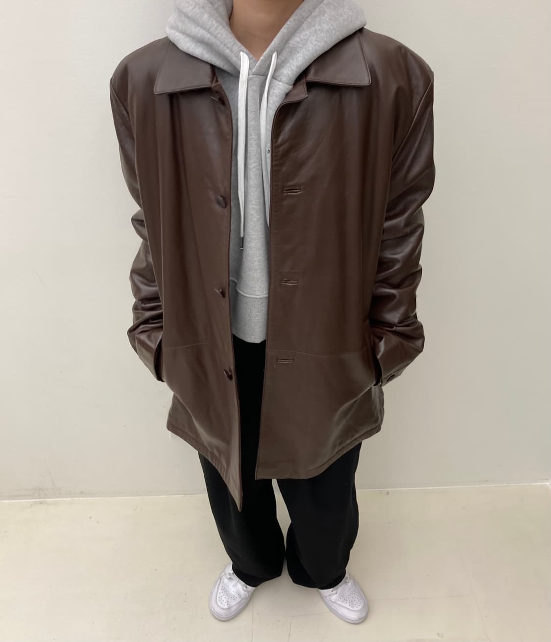 sangbong Lie 옴므 양가죽 대디핏 자켓 상품이미지1