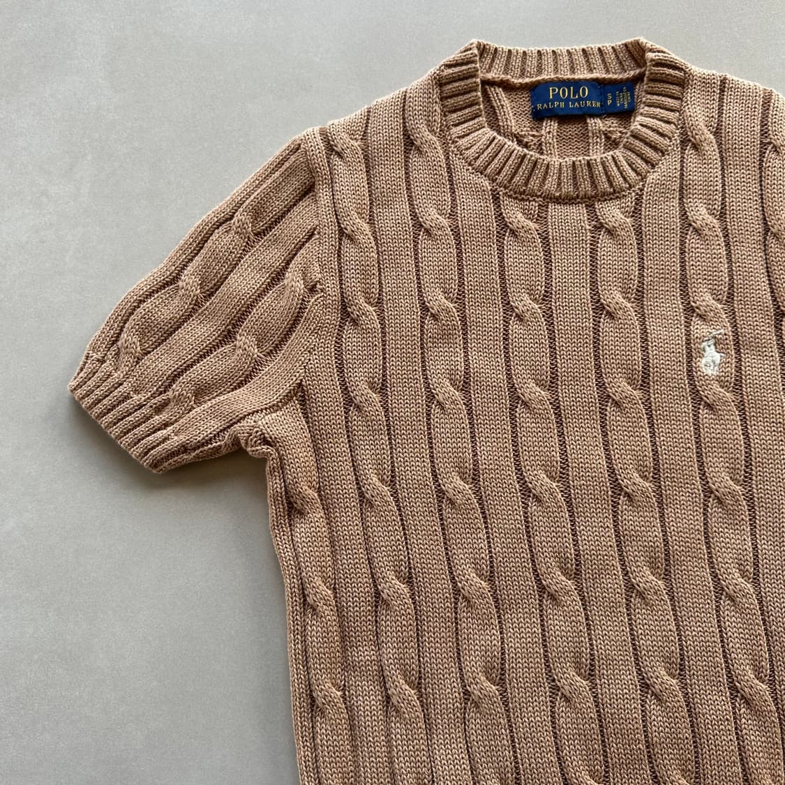 [S]폴로 랄프로렌 꽈배기 반팔 니트 스웨터 상품이미지3