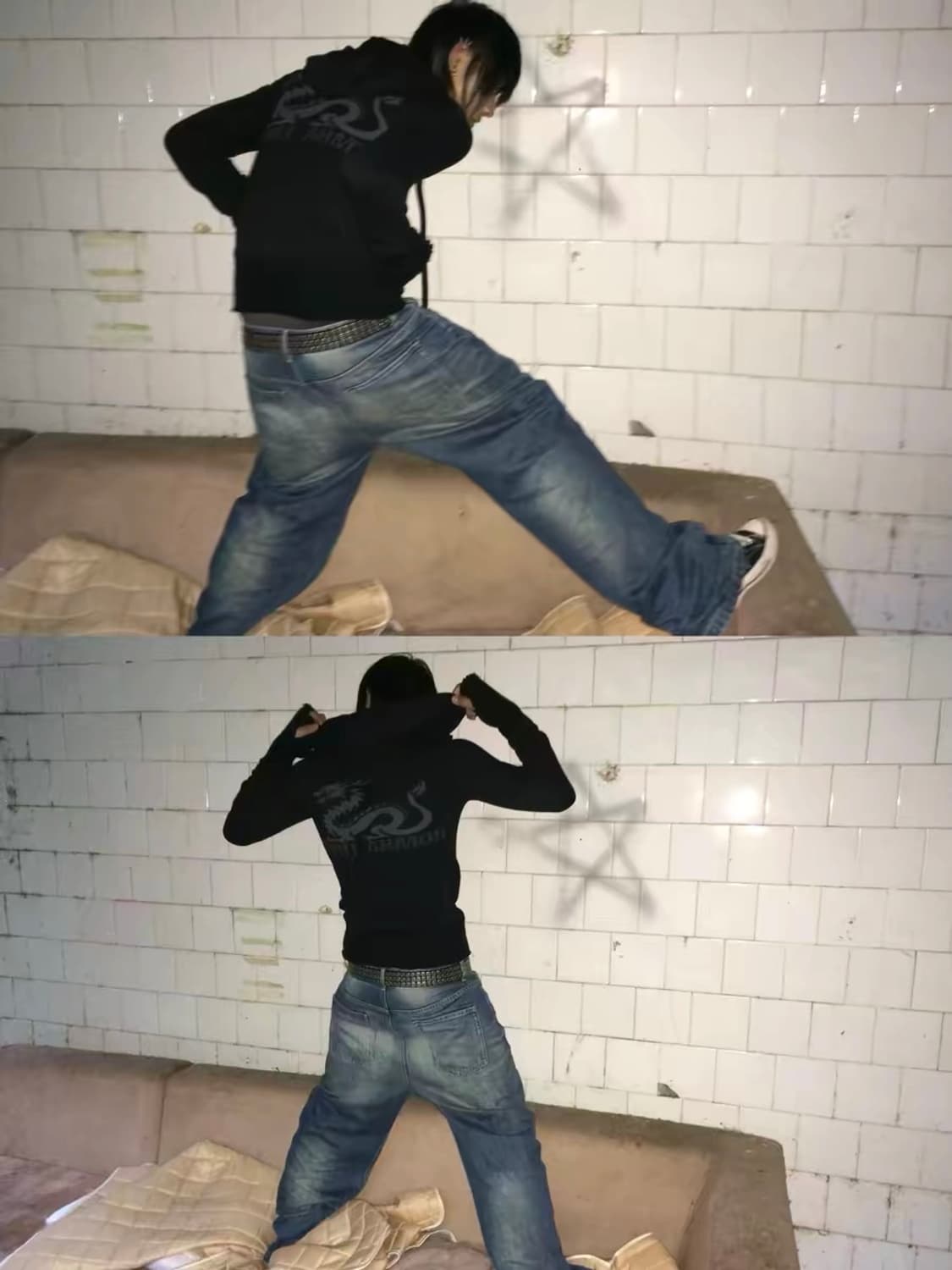 Blue Studded Washed Loose Jeans 상품이미지8