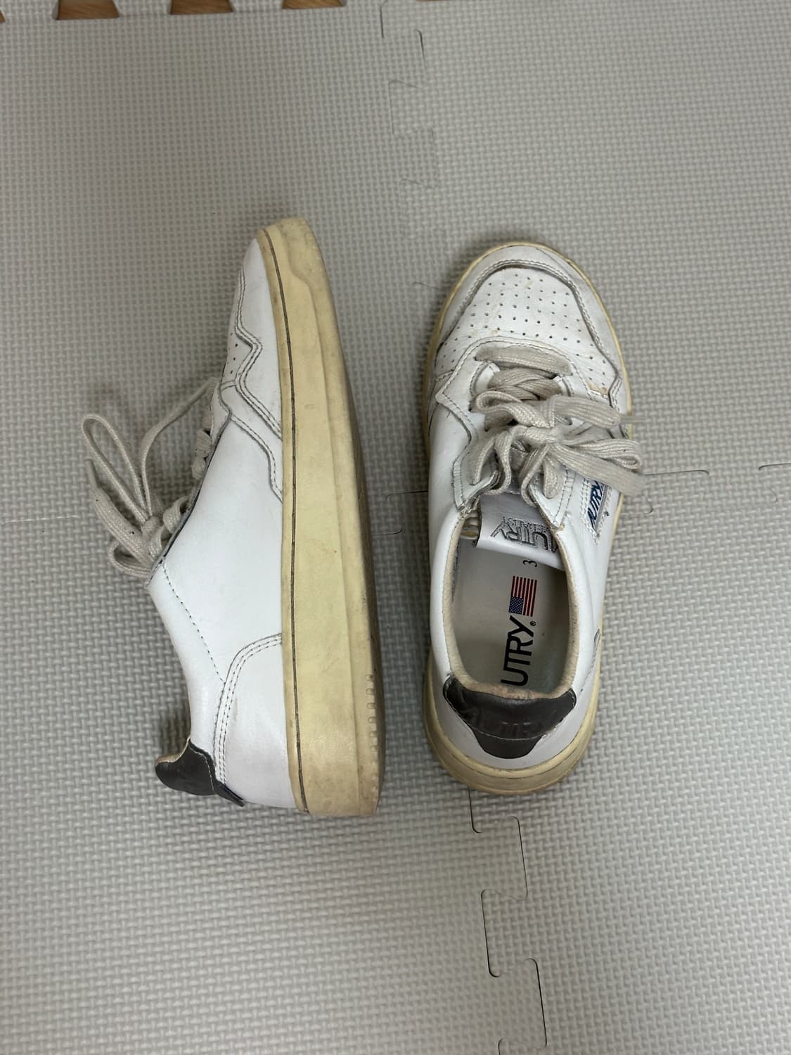 (37size/240mm) 오트리 메달리스트 로우 레더 화이트 실버 상품이미지4