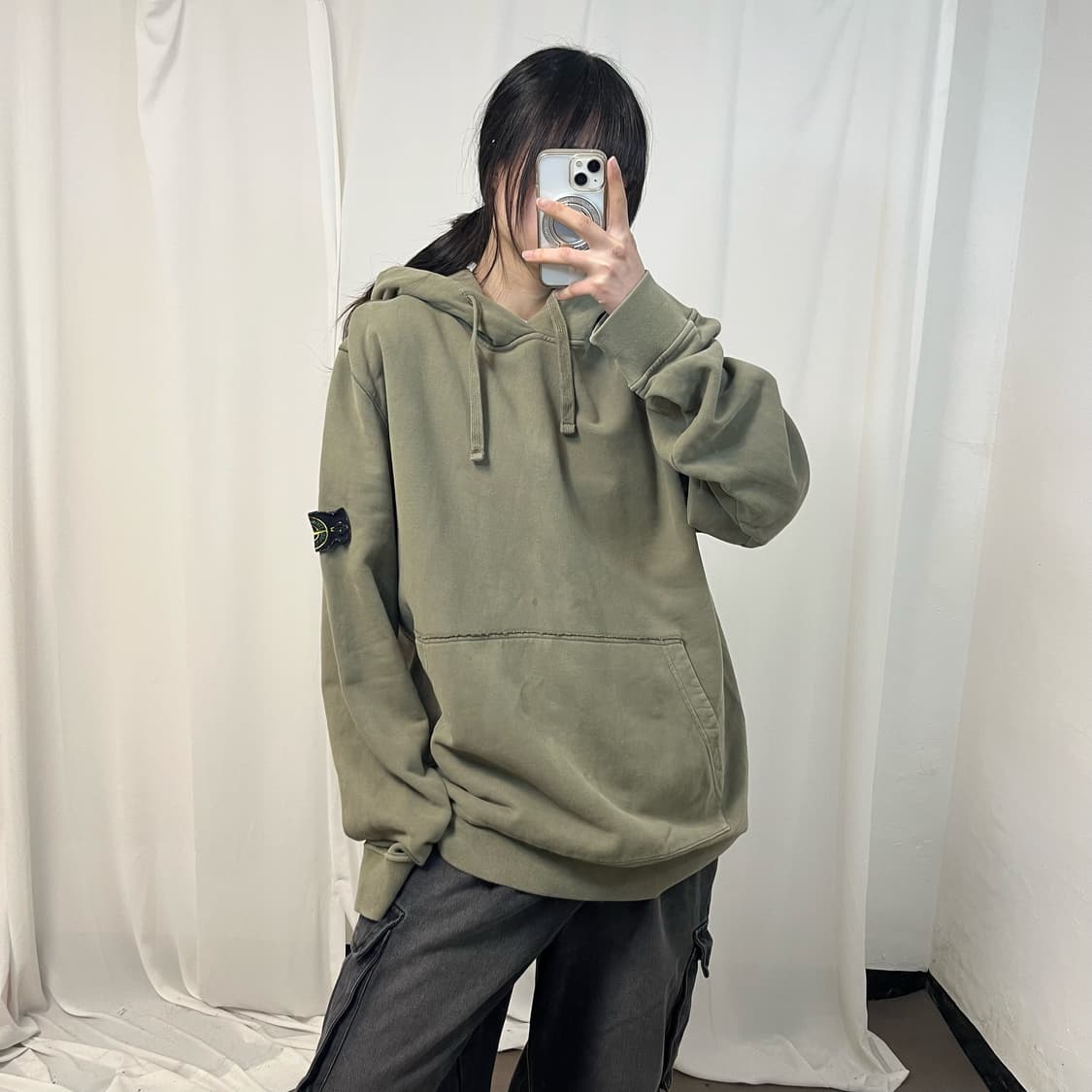 Stone Island khaki hoodie 상품이미지1