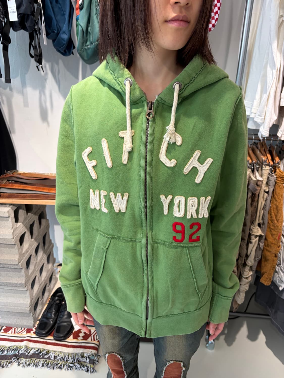 Abercrombie & Fitch 로고 집업 후드 M 상품이미지2