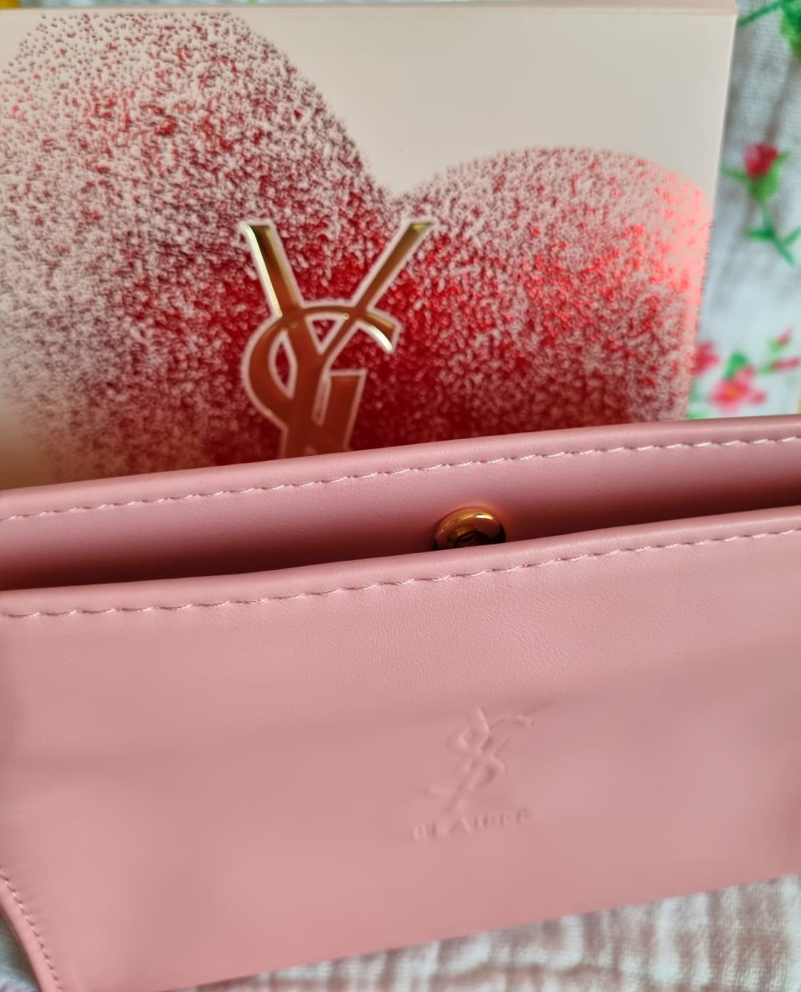 명품 입생로랑 핑크 화장품 파우치 상품이미지2