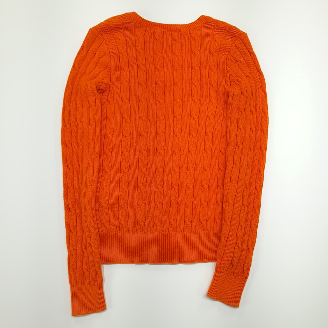 CN826W S 폴로 랄프로렌 오렌지 V넥 케이블 긴팔 니트 스웨터 상품이미지7