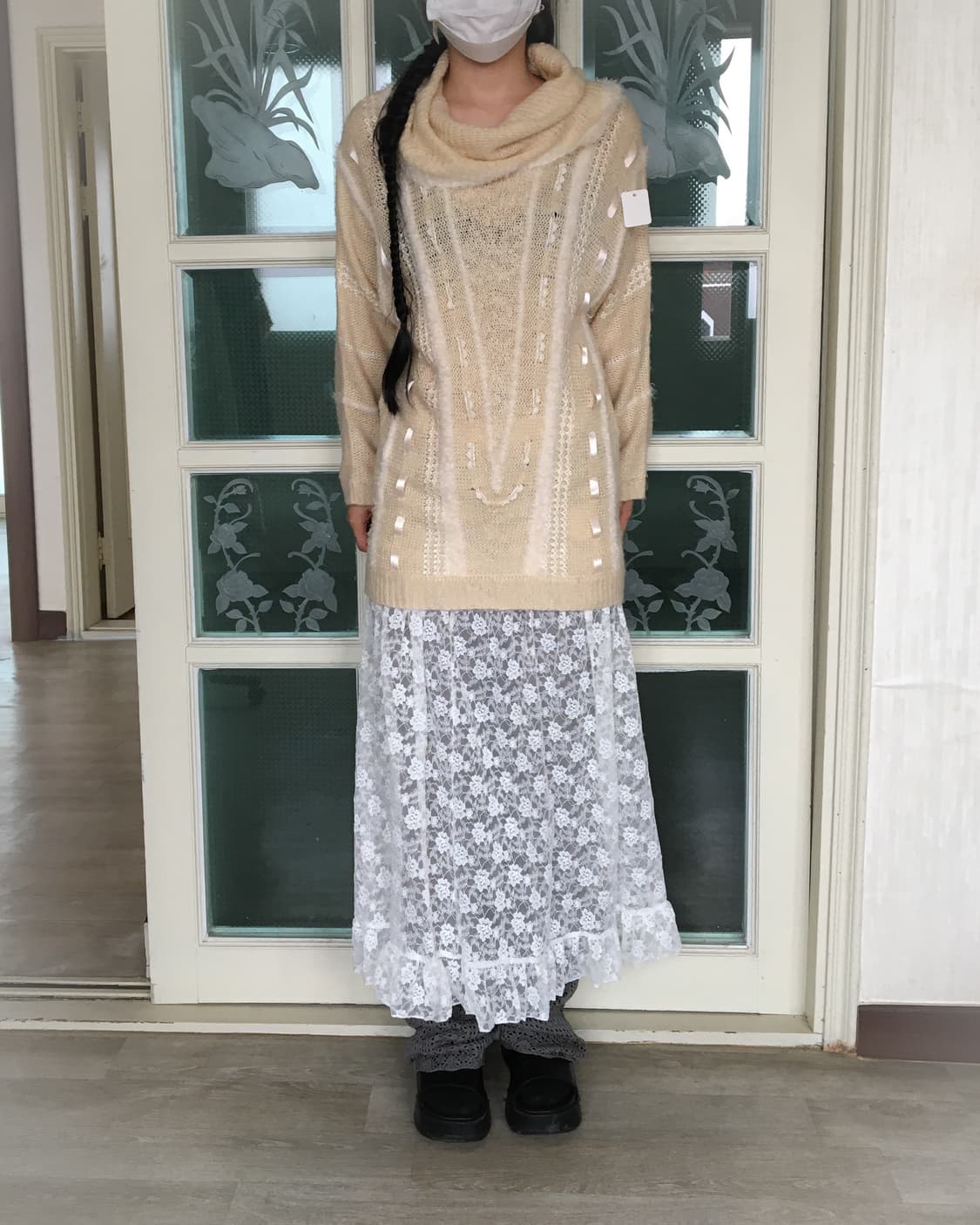 Lace see through layered skirt 상품이미지5