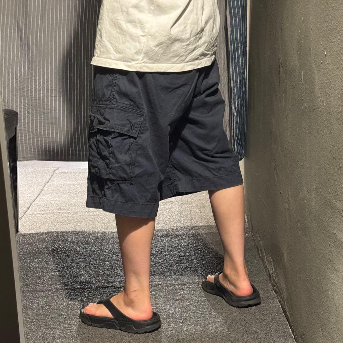 WEARFIRST 피그먼트 네이비 카고포켓 코튼 반바지 하프팬츠 34 상품이미지2