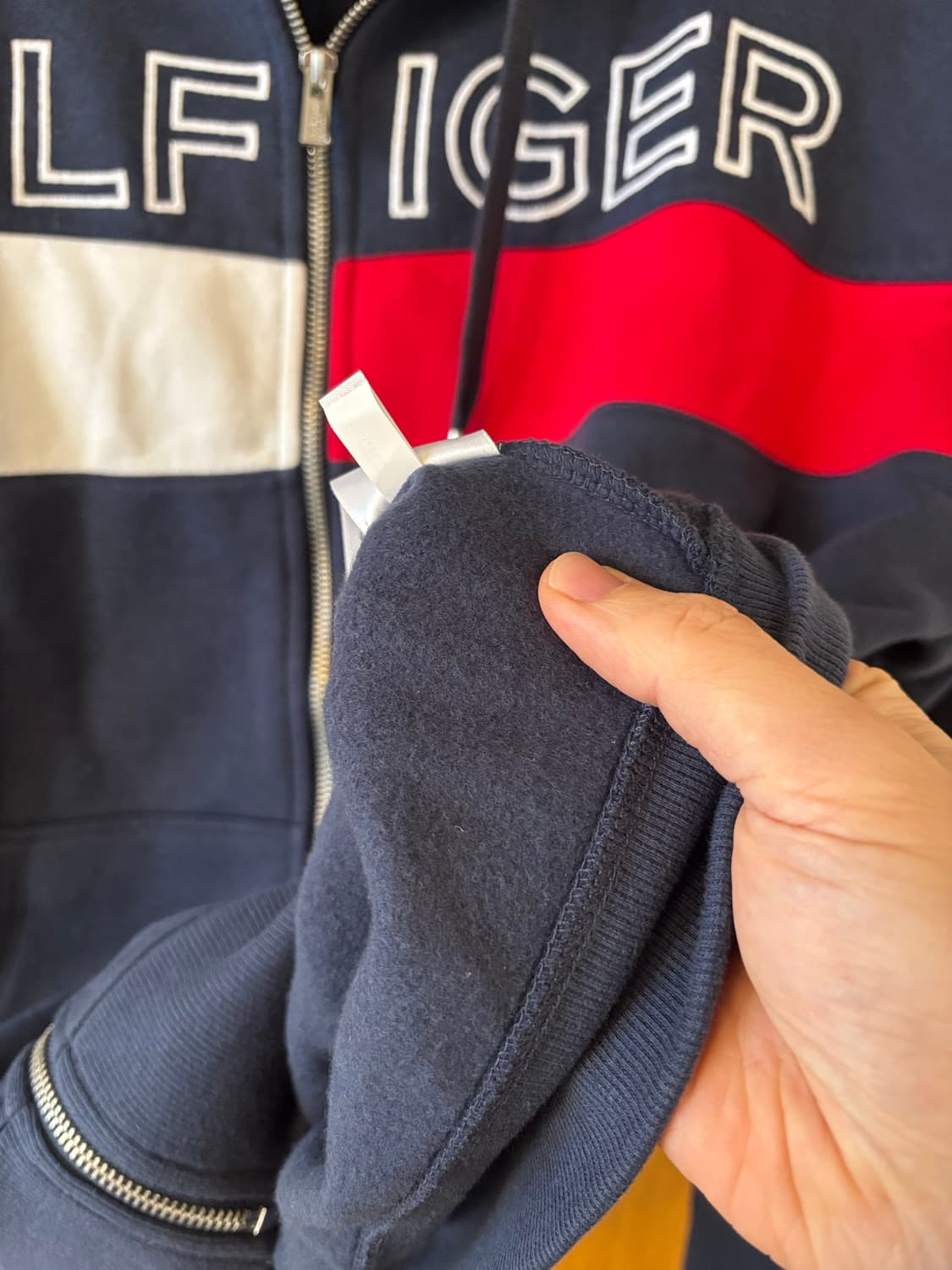 타미힐피거 네이비 풀집업 후드 L 상품이미지5