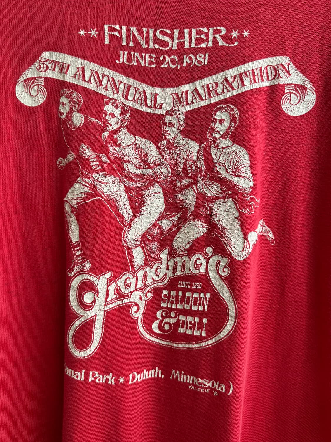 [L]1981 USA 빈티지 5th Annual 마라톤 프린팅 티셔츠 상품이미지4