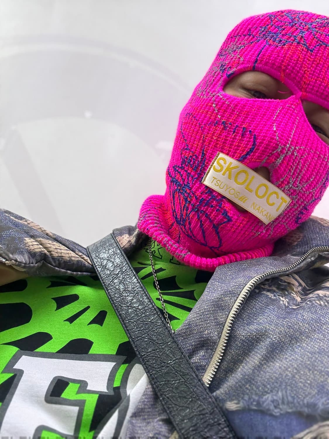 래깅 오일 워싱데님자캣 디지털프린트 하이넥 덕 다운패딩 상품이미지2