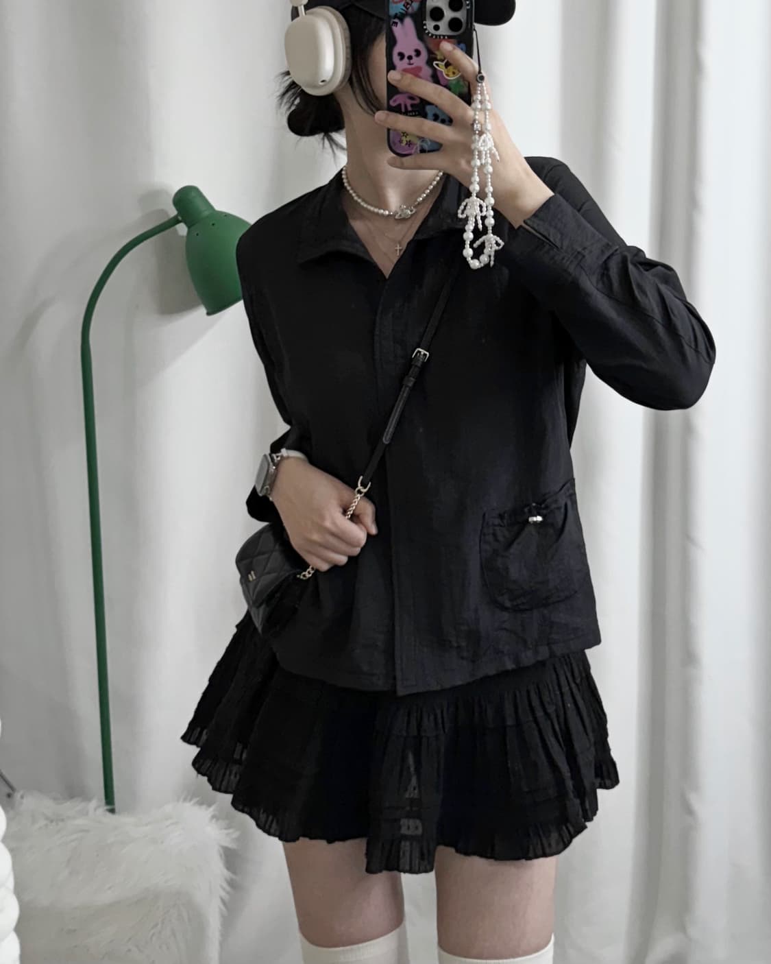 블랙 카라 버튼 자켓 상품이미지2