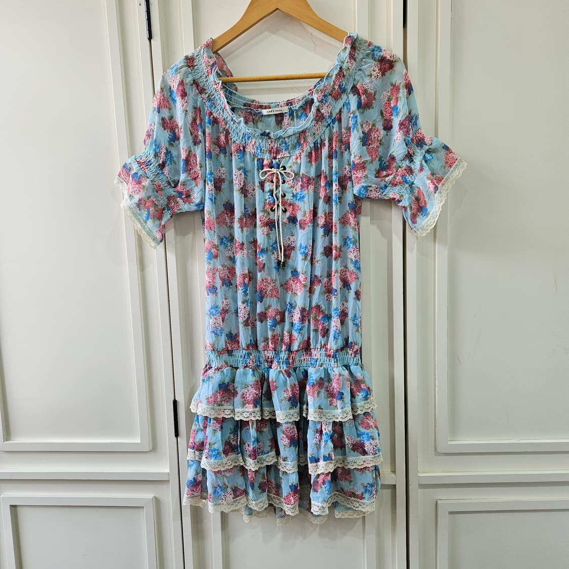 엑시즈팜 (axes femme)  플라워 티어드 원피스 상품이미지1