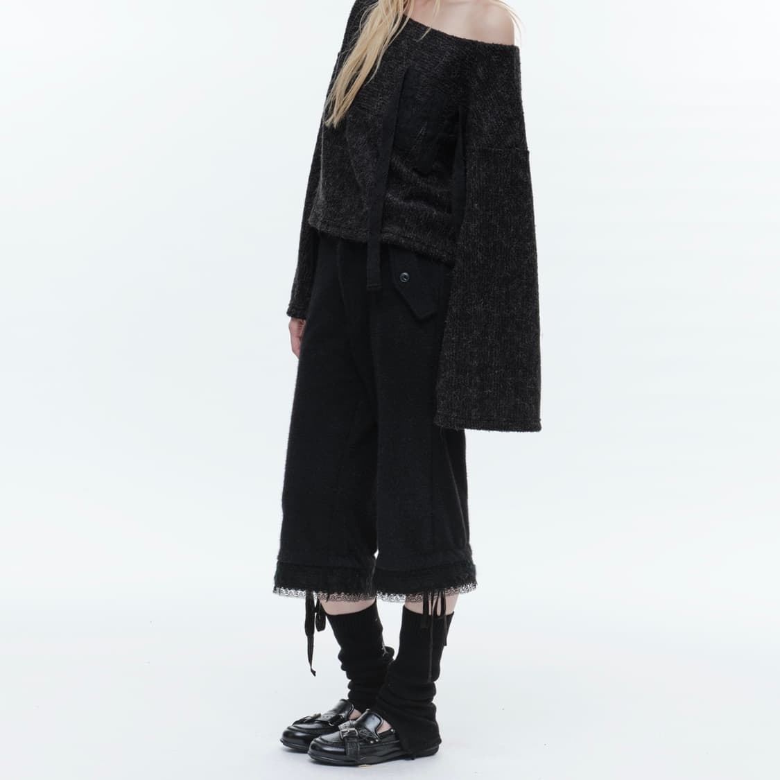 [WETTAG] 웻태그 W 와이드 넥 스웨터 #CHARCOAL 상품이미지3