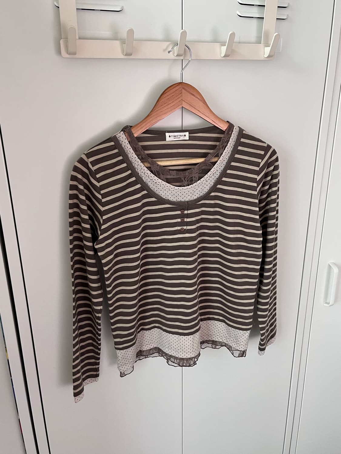 Timothy 도트 스트라이프 레이어드 롱 슬리브 상품이미지10