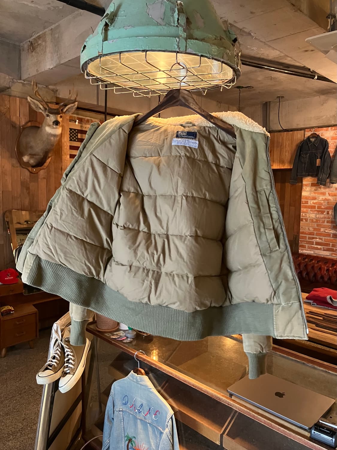 90s 빈티지 폴로 랄프로렌 코튼 G-1 다운 봄버 자켓 상품이미지3