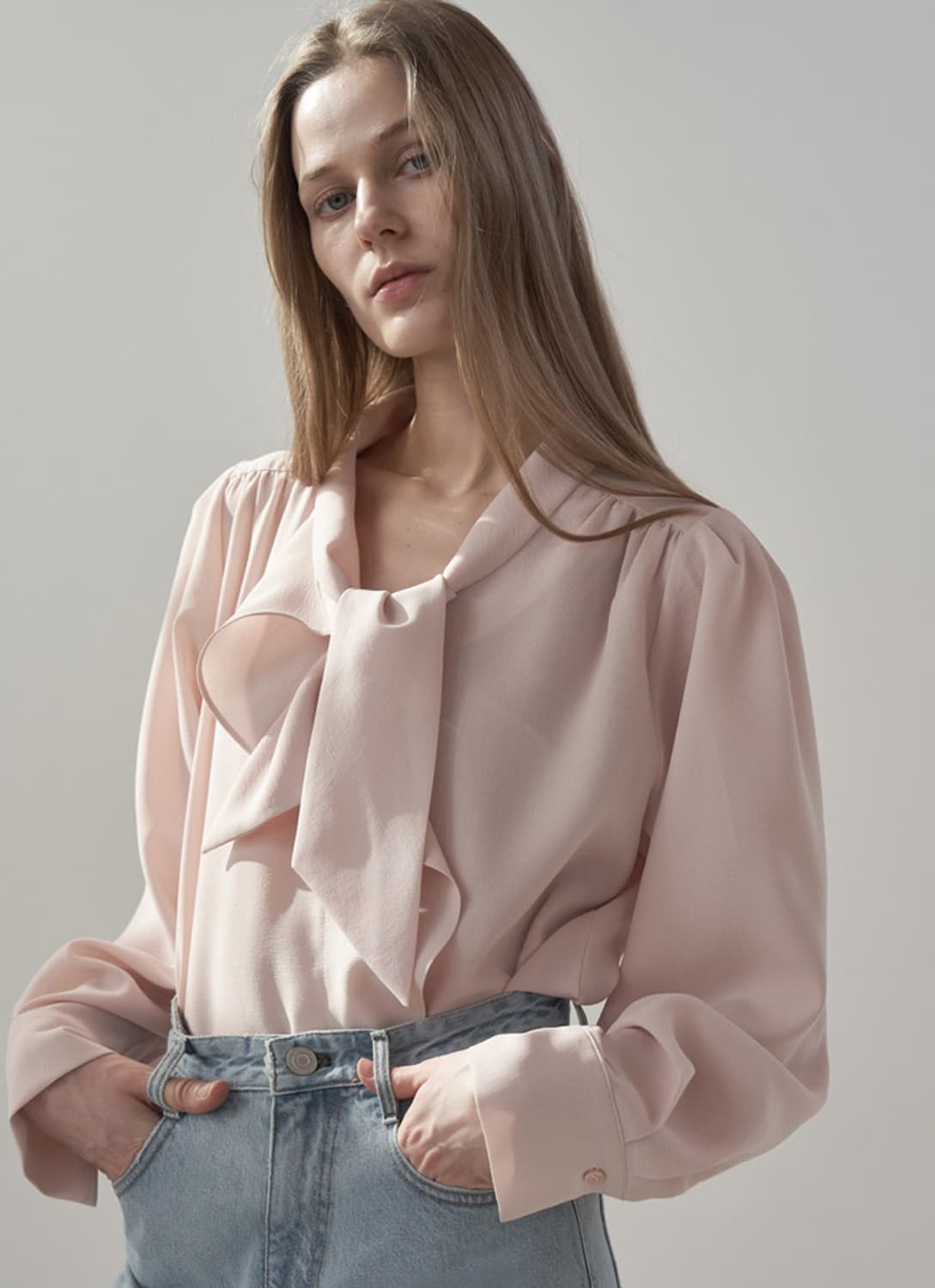 모멧 타이 블라우스 상품이미지5