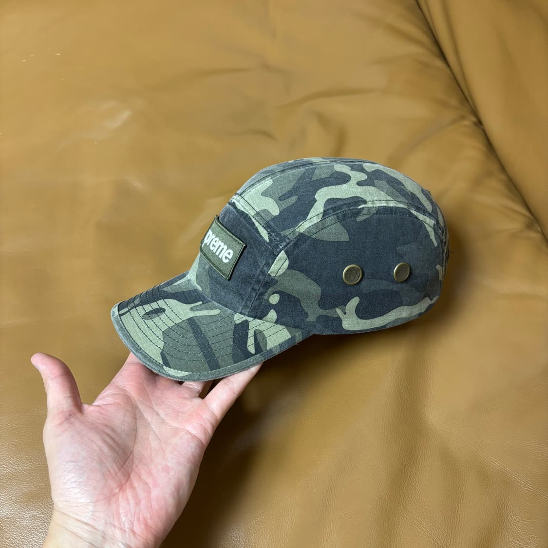 Supreme 슈프림 23ss 밀리터리 워시드 카모 올리브 캠프캡 모자 상품이미지5