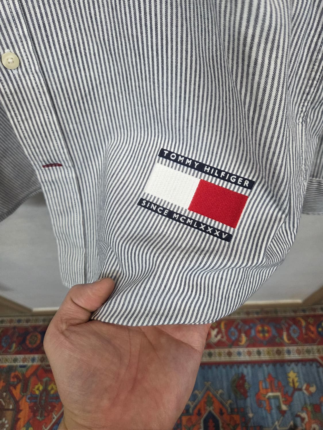 타미힐피거 플래그 스트라이프 셔츠긴팔 릴렉스핏 L 상품이미지7