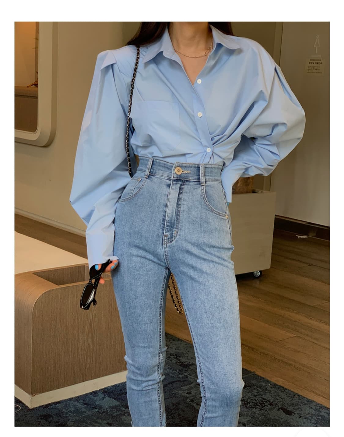 MONROE 롤업 데님 스키니진 (M) 상품이미지5