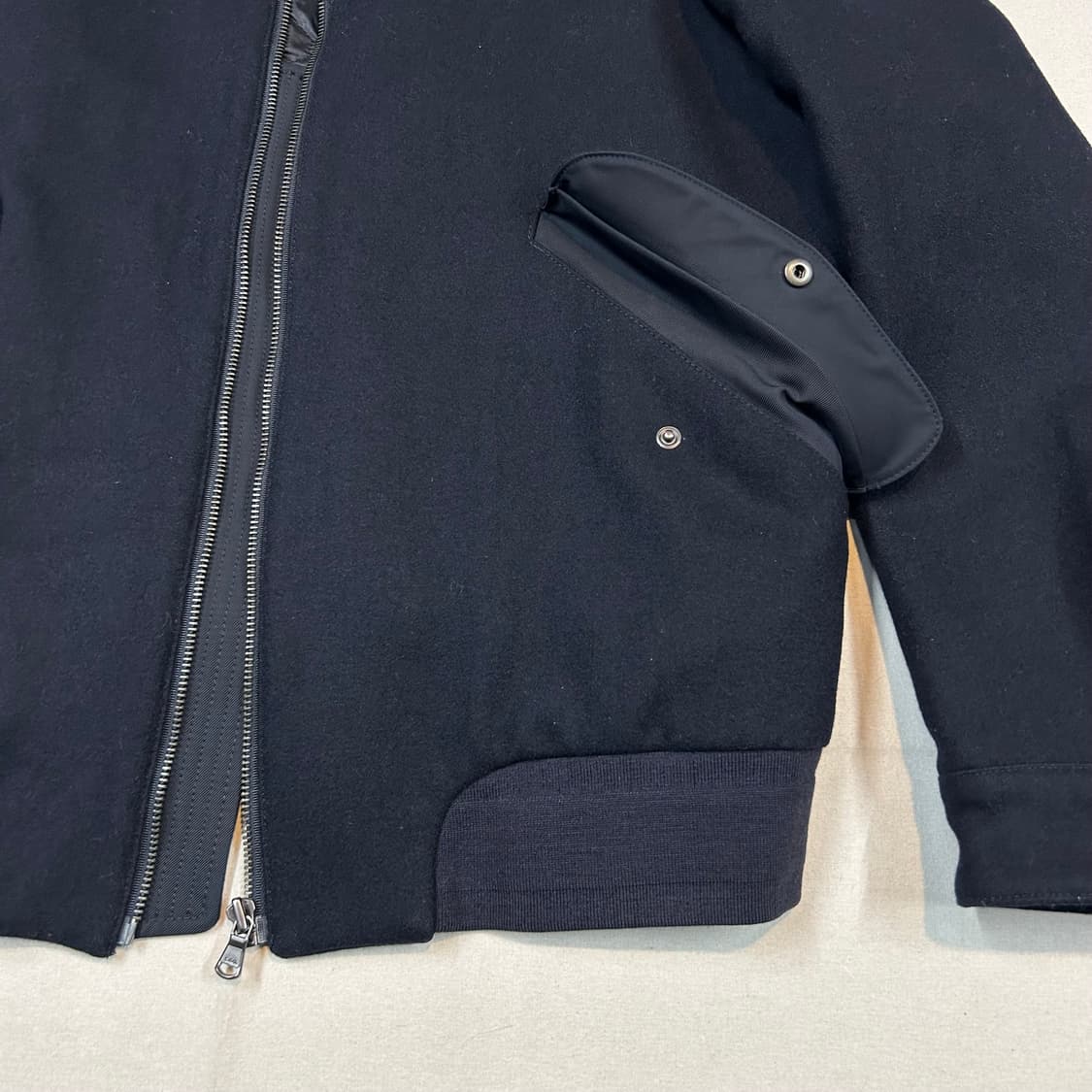 XL) 코모도 스퀘어 네이비 울 블루종 봄버 자켓 상품이미지3