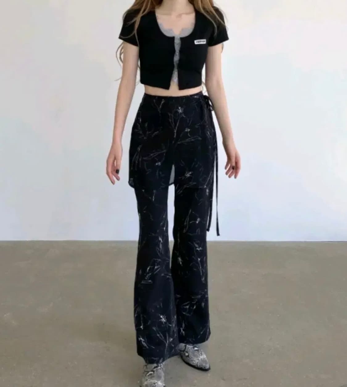 체리퀴리 플라워 랩 팬츠 2사이즈 상품이미지1