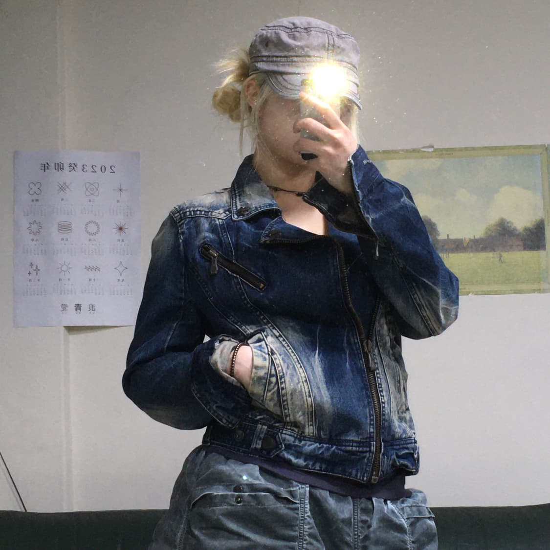 투티/0119 버커루 진스 데미지 워싱 청자켓 y2k  상품이미지1