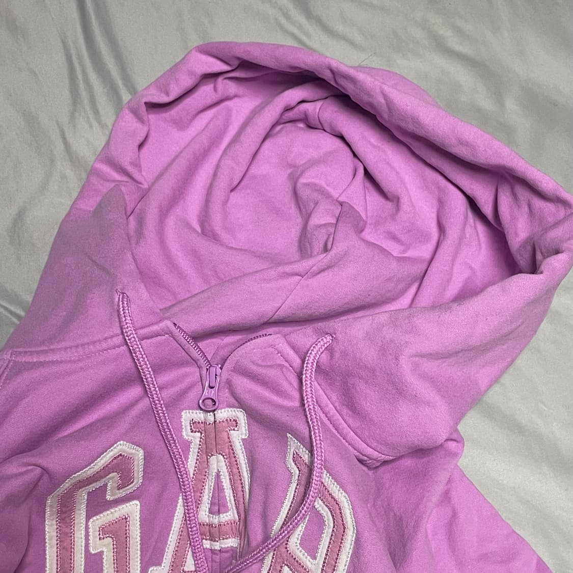[희귀컬러] GAP 갭 라벤더 핑크 후드집업 여성용 (남녀 착용가능) 상품이미지5