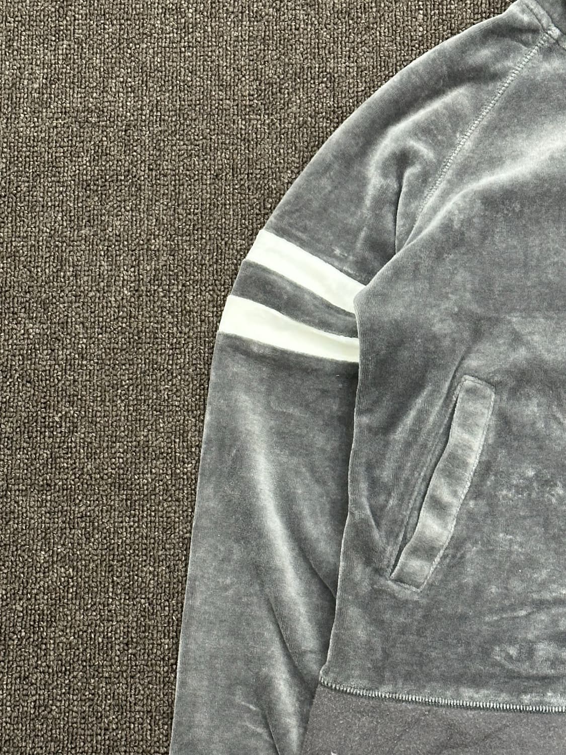 OS)챔피온 빈티지 여성 그레이 벨벳 집업 상품이미지4