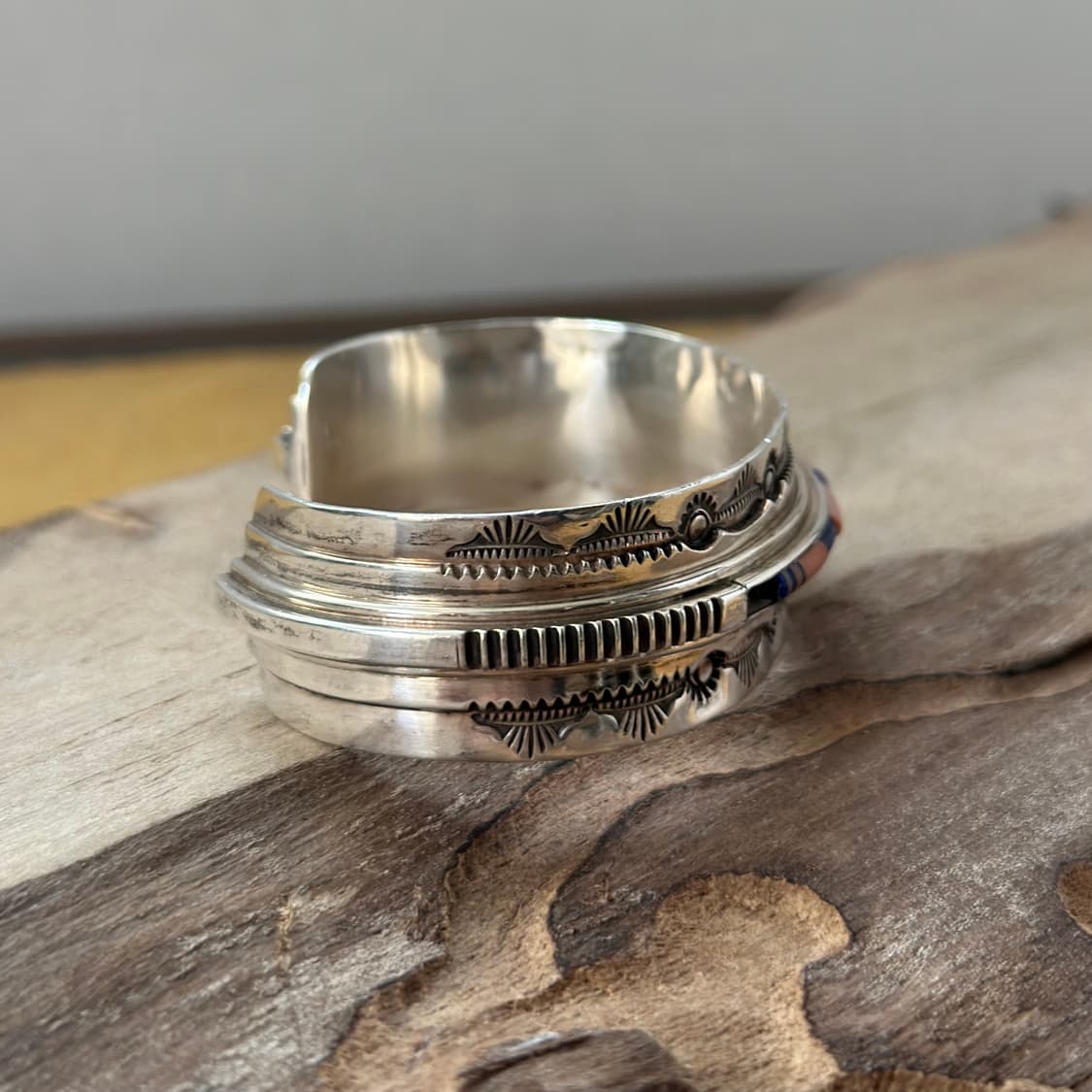 네이티브아메리칸 인디언주얼리 나바호 Rick tolino 인레이 커프 상품이미지5