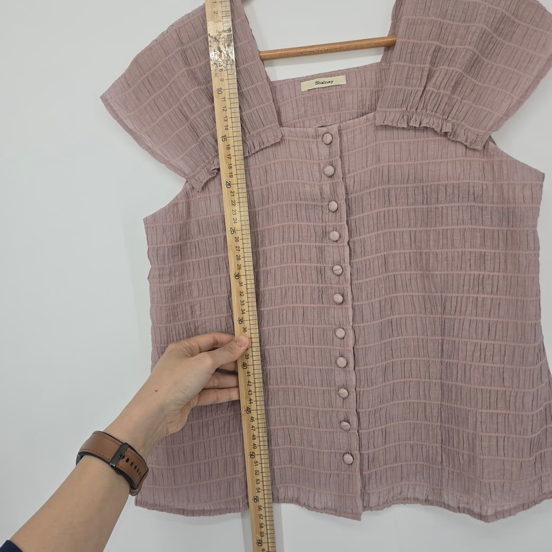 Shelney 링클 텍스처 버튼 블라우스 페미닌 무드 상품이미지4