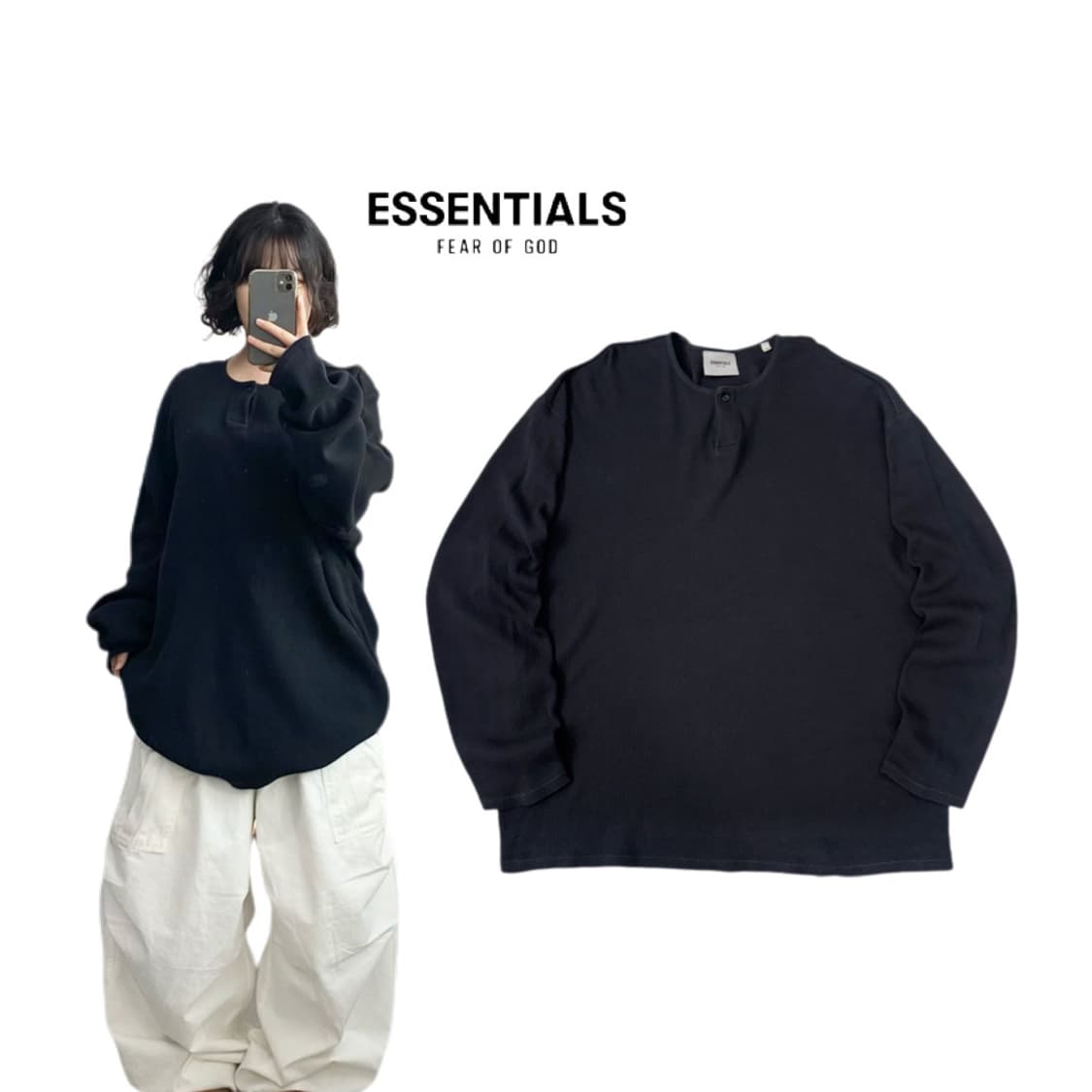 피어오브갓 에센셜 22SS 헨리넥 와플 롱슬리브 la 상품이미지1