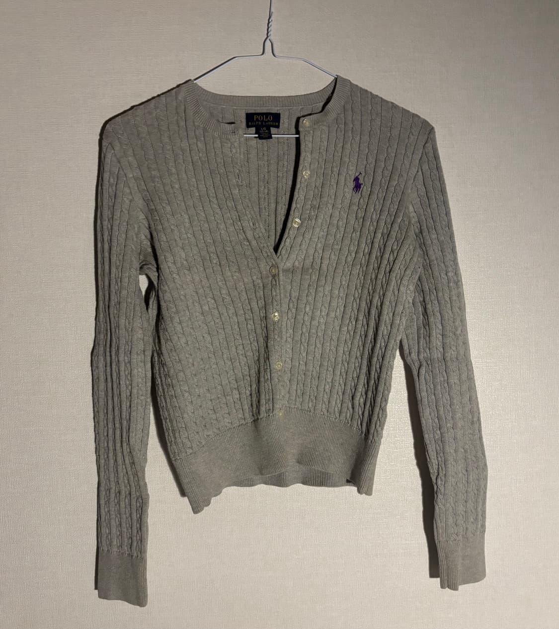 폴로 꽈배기 가디건 그레이 상품이미지2