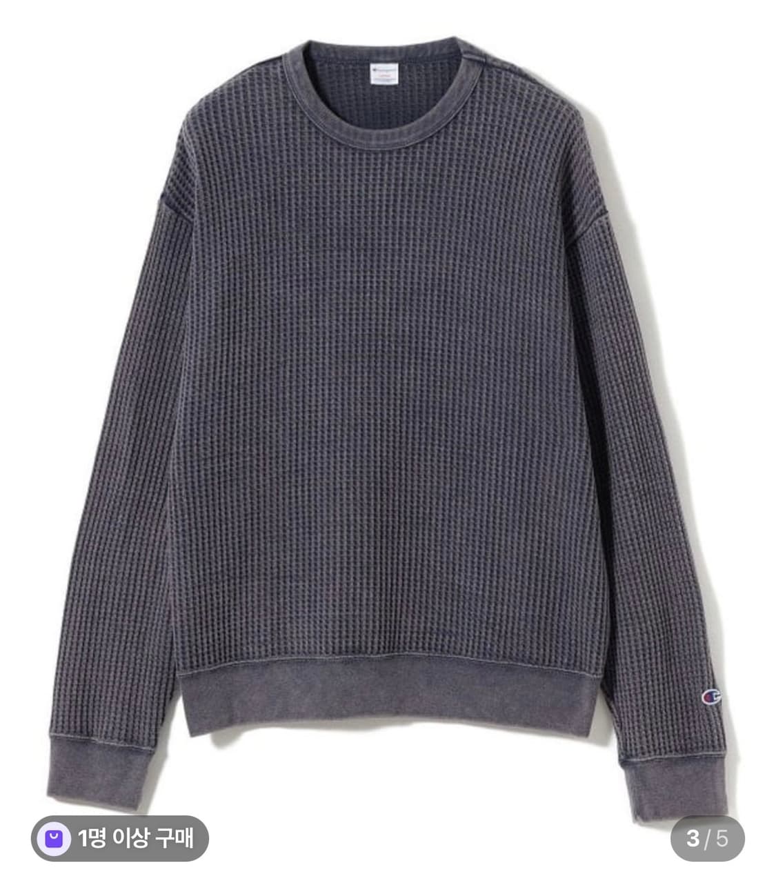 피온 x 빔즈 와플 롱슬리브 카본 블루 L 미개봉 판매합니다. 상품이미지2