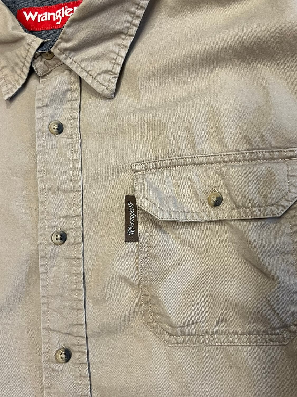 [XL] 랭글러 반팔 워크 셔츠 베이지 더블포켓 셔츠 Wrangler 상품이미지6