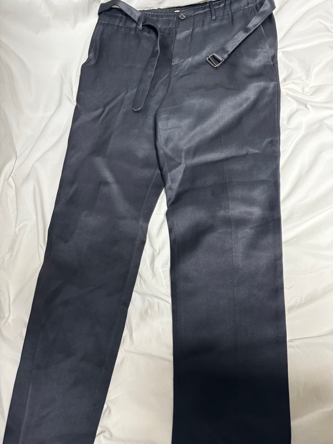 Miu Miu Silk-Cotton Strap Trousers 상품이미지2