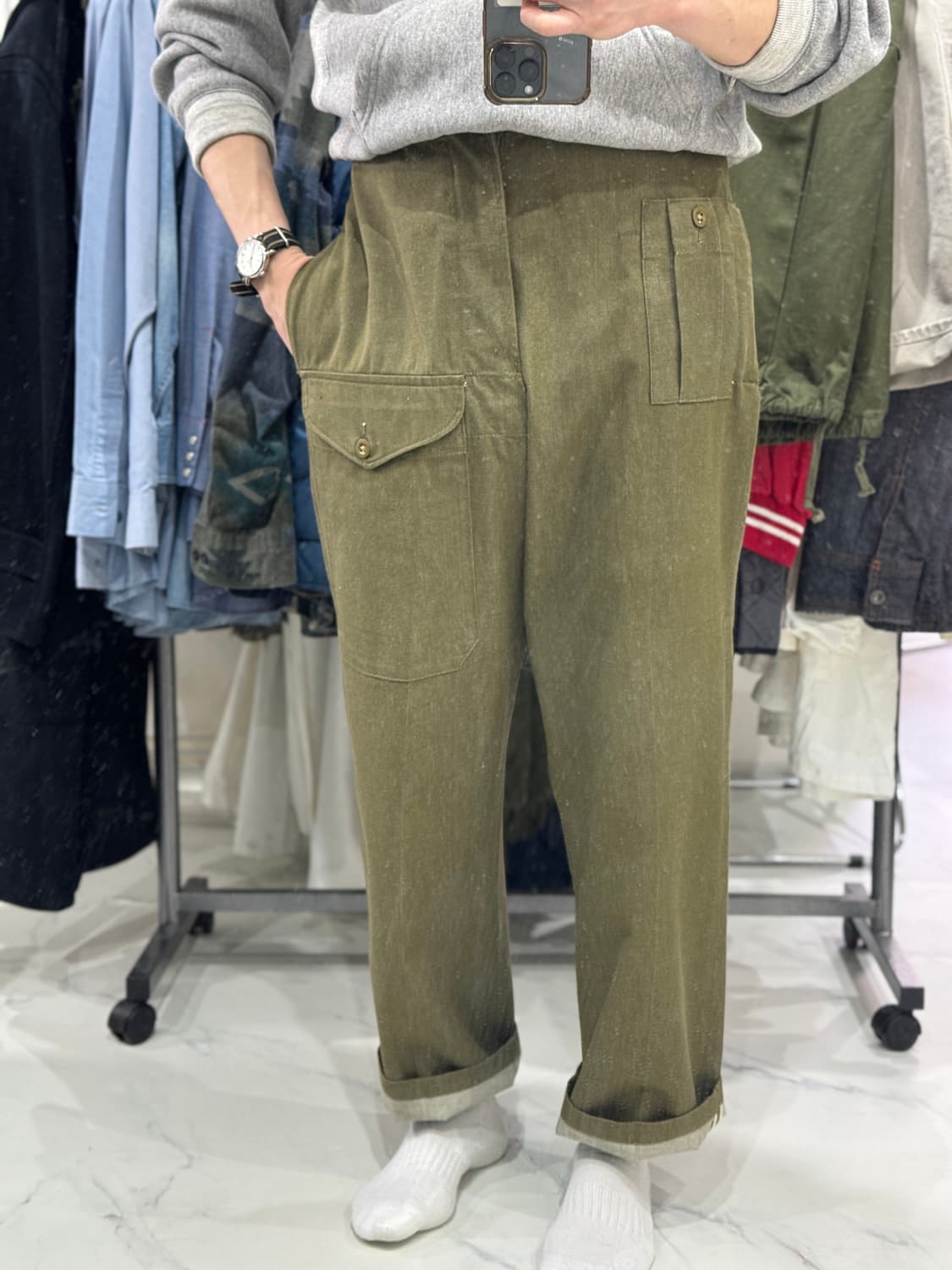 1953 영국군 그린 데님 트라우저 상품이미지10