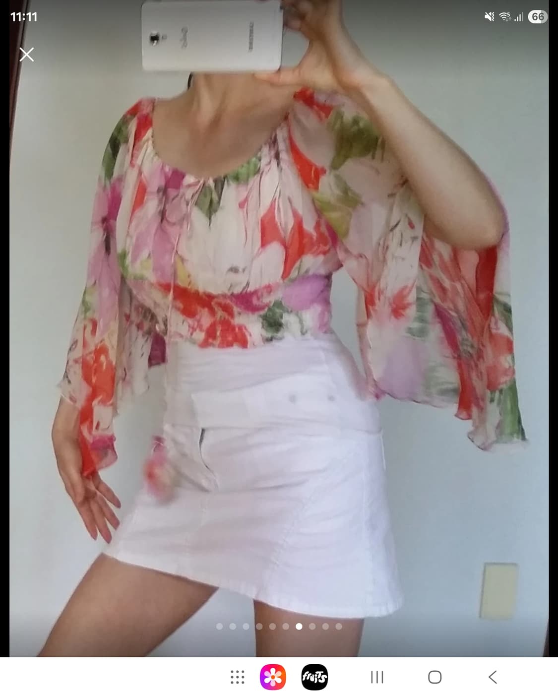 오브제 100% 실크 크롭 블라우스  상품이미지7