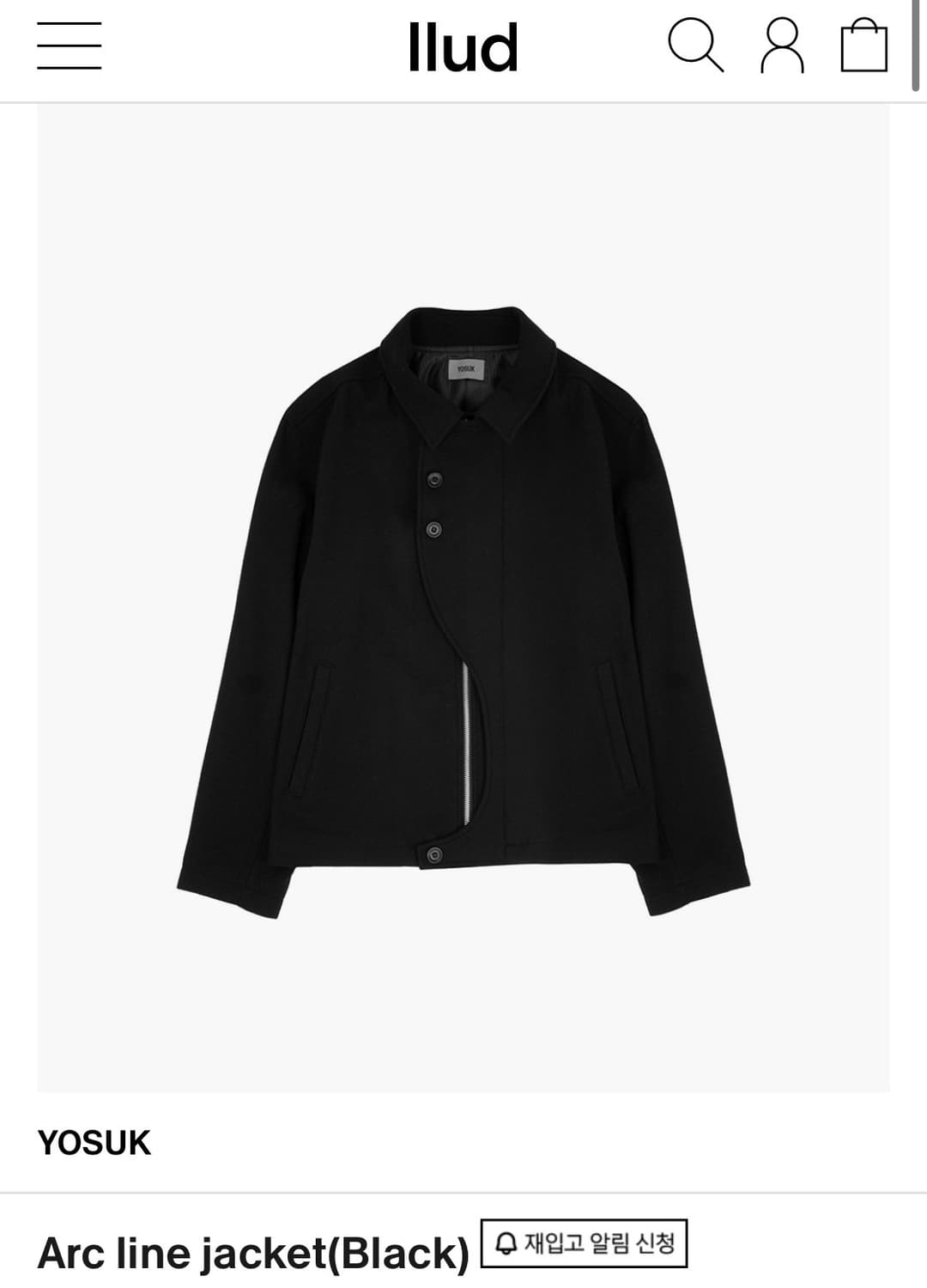 (구매) 요석 Arc line jacket(Black) 1사이즈 상품이미지1