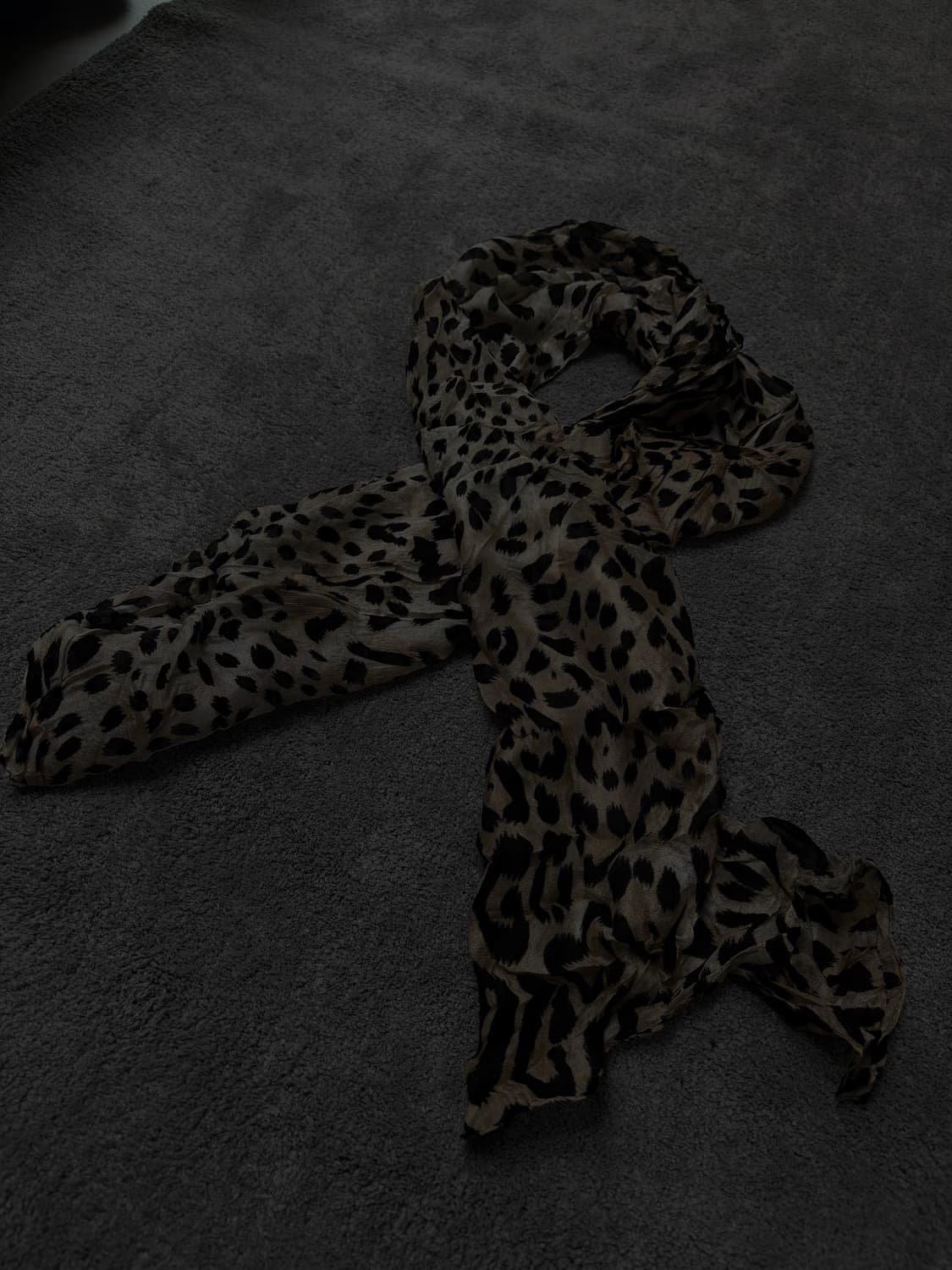 Vintage v-kei punk mood leopard scarf 상품이미지2