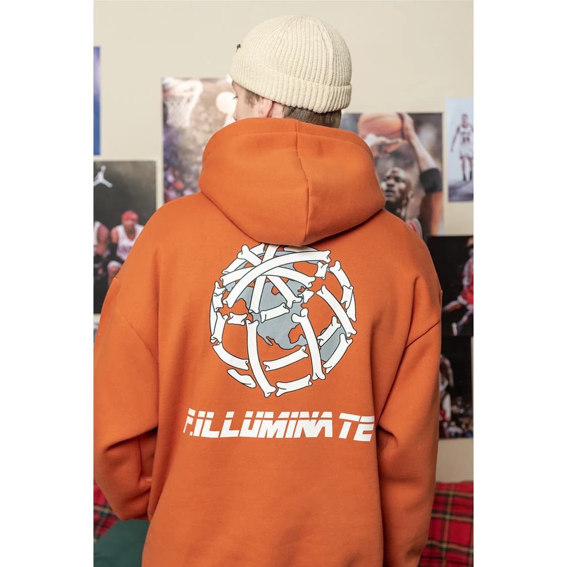 필루미네이트 유니섹스 오버핏 본넷 후디 로고 후드 상품이미지3